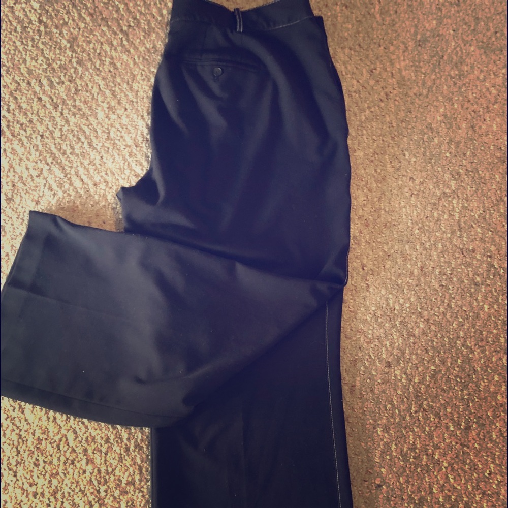 Black work pants white stitch